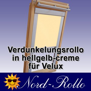 Verdunkelungsrollo Rollo mit Seitenschienen für Velux DG-EP VL,VG,VX 021 hellgelb-creme